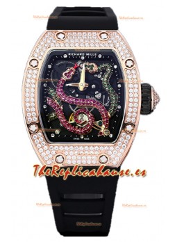 Richard Mille RM26-01 Reloj Dial Serpent chapado en Oro Rosado en Movimiento Suizo Automático