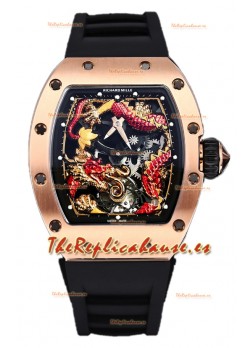 Richard Mille RM057 Dragon Dial Reloj Oro Rosado en Movimiento Suizo Automático