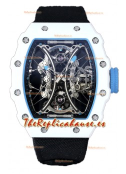 Richard Mille RM53-01 Pablo Mac Donough White TPT CASE Black Nylon Strap Reloj Réplica Suiza