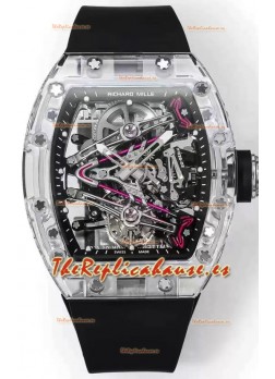 Richard Mille RM38-02 Zafiro Bubba Watson Genuino Movimiento Tourbillon Goma Negra Réplica Espejo 1:1
