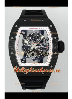 Richard Mille RM055 Caja Carbono Negro Goma Negra Reloj Superclone 1:1 Genuino Tourbillon