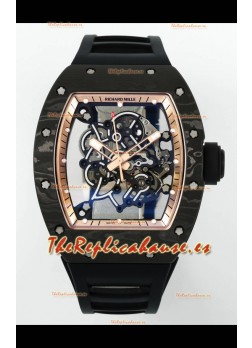 Richard Mille RM055 Caja Carbono Negra Llantas Oro Reloj Superclone 1:1 Genuino Tourbillon