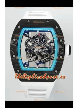 Richard Mille RM055 Caja Carbono Negra Llantas Azules Reloj Superclone 1:1 Genuino Tourbillon