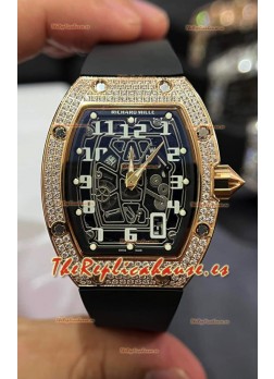 Richard Mille RM67-01 Caja Titanio Oro Rosado Diamantes Reloj Réplica Suiza 1:1