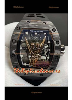 Richard Mille RM66 Flying Reloj Réplica Superclone Genuino Tourbillon Carbono Negro