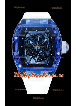 Richard Mille RM35-01 Caja Zafiros Transparentes Con Tourbillon Genuino Reloj Super Clone