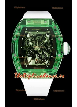 Richard Mille RM35-01 Caja Zafiros Transparentes Con Tourbillon Genuino Reloj Super Clone