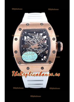 Richard Mille RM035 AMERICAS Reloj Réplica en Oro Rosado 18K Correa Blanca