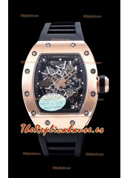 Richard Mille RM035 AMERICAS Reloj Réplica en Oro Rosado de 18K Correa Negra
