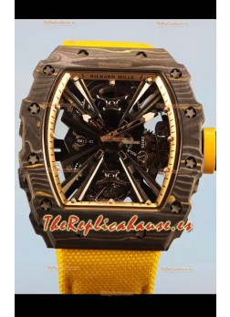 Richard Mille RM12-01 Caja de Fibra de Carbono Genuino Movimiento Tourbillon Reloj Réplica a Espejo 1:1