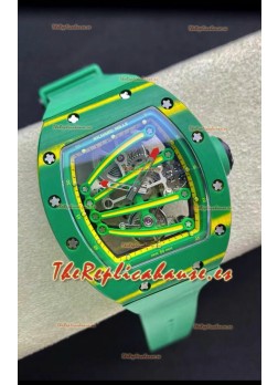Richard Mille RM59-01 Genuino Movimiento Tourbillon en Caja de Carbono NTPT Verde