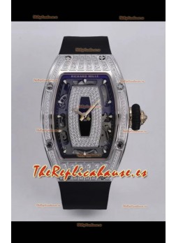 Richard Mille Super Clone RM07-01 Pavimentado en Diamantes Caja Acero 904L Automatic Reloj Réplica