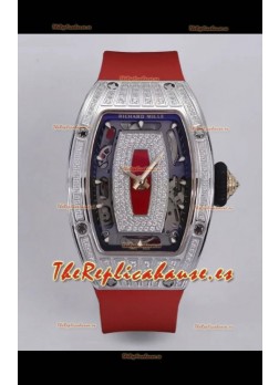 Richard Mille Super Clone RM07-01 Pavimentado en Diamantes Caja Acero 904L Automatic Reloj Réplica