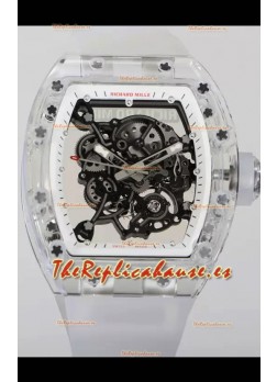 Richard Mille RM055 Caja con Zafiro Transparente con Genuino Tourbillon Reloj Super Clon