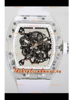 Richard Mille RM055 Caja con Zafiro Transparente con Genuino Tourbillon Reloj Super Clon