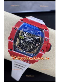 Richard Mille RM35-02 Rafael Nadal Caja de Fibra de Carobono Roja Red con Genuino Tourbillon Reloj Super Clon