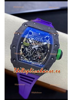 Richard Mille RM35-02 Rafael Nadal Caja de Fibra de Carbono con Tourbillon Genuino Reloj Super Clone