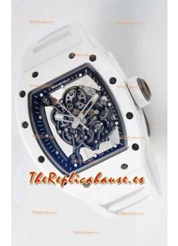 Richard Mille RM055 Caja Cerámica Reloj Réplica a espejo 1:1 Correa Blanca