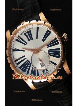 Roger Dubuis Excalibur RDDBEX0587 Oro Rosado Dial Blanco de Acerfo Reloj Réplica Suizo
