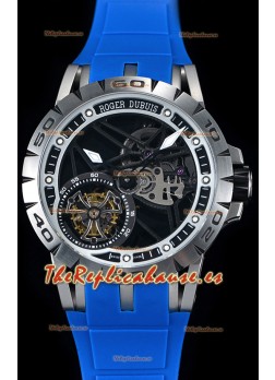 Roger Dubuis Excalibur Spider Flying Tourbillon Skeleton Caja de Titanio Reloj Suizo a Espejo 1:1