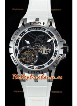 Roger Dubuis Excalibur Spider Flying Tourbillon Skeleton Caja de Titanio Reloj Suizo a Espejo 1:1
