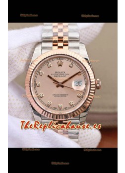 Rolex Datejust 41MM Movimiento Cal.3135 Reloj Réplica Suizo en Acero 904L en Dos Tonos Dial Champange