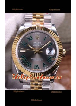 Rolex Datejust 41MM Movimiento Cal.3135 Reloj Réplica Suizo en Acero 904L de Dos Tonos Gris Dial 
