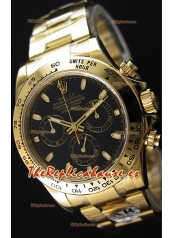 Rolex Cosmograph Daytona 116528 Movimiento Original Cal.4130 - Reloj de Acero 904L Mejorado y Actualizado Oro Amarillo