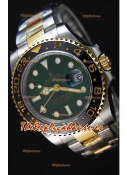 Rolex GMT Masters II Reloj Oro Amarillo de Dos Tonos con Dial Verde