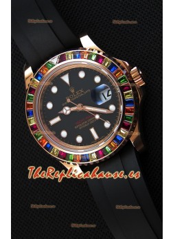 Rolex Yachtmaster 116695 Everose Gold Diamonds Cal.3135 Reloj Suizo a Espejo 1:1 Ultimate Acero 904L