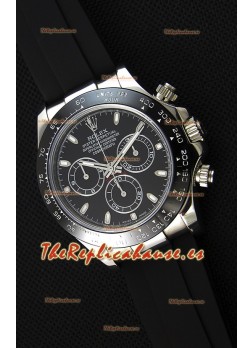 Rolex Cosmograph Daytona Dial Negro Movimiento Original Cal.4130 - Reloj de Acero 904L
