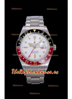 Rolex GMT Master ALBINO Edition Vintage Reloj Suizo en Dial Blanco