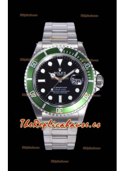 Rolex Submariner 50 Aniversario "Kermit" Reloj Réplica Suizo Caja en Acero 904L