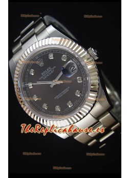 Rolex Datejust Reloj Réplica Japonés - Dial Gris en 36MM con correa Oyster