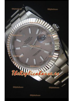 Rolex Datejust Reloj Réplica Japonés - Dial Gris en 36MM con correa Oyster