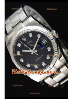 Rolex Datejust Reloj Réplica Japonés - Dial Negro en 36MM con correa Oyster