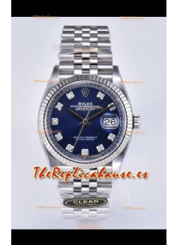 Rolex Datejust 126234 36MM Réplica Suiza en Acero 904L Dial Azul Réplica Espejo 1:1