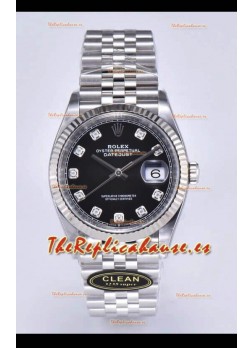 Rolex Datejust 126234 36MM Replica Suiza en Acero 904L en Dial Negro Réplica a Espejo 1:1