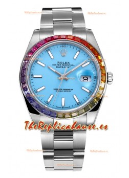 Rolex Datejust 41MM Reloj Réplica Suiza - Acero 904L en Dial Azul Tiffany