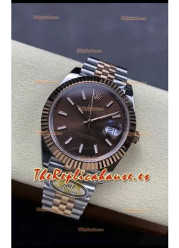 Rolex Datejust 126331 41MM ETA3235 72 Horas Energía Dial Marrón Jubilee Réplica Espejo 1:1 en Oro Rosado Acero 904L