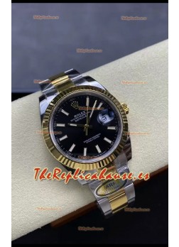 Rolex Datejust M126333 41MM ETA 3235 72 Horas Energía Dial Negro Oyster Réplica Espejo 1:1 Oro Amarillo Acero 904L