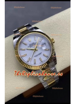 Rolex Datejust M126333 41MM ETA3235 72 Horas Energía Dial Blanco Oyster Réplica Espejo 1:1 Oro Amarillo Acero 904L