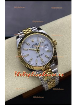 Rolex Datejust M126333 41MM ETA3235 72 Horas Energía Dial Blanco Jubilee Réplica Espejo 1:1 Oro Amarillo Acero 904L
