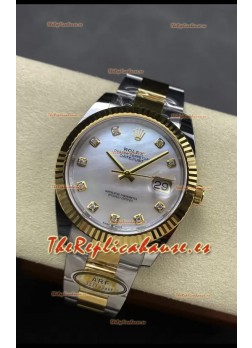 Rolex Datejust M126333 41MM ETA3235 72 Horas Energía Dial Perla Oyster Réplica Espejo 1:1 Oro Amarillo Acero 904L