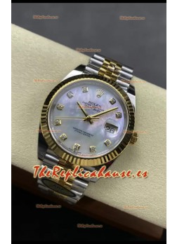 Rolex Datejust M126333 41MM ETA3235 72 Horas Energía Pearl Dial Jubilee Réplica Espejo 1:1 Oro Amarillo Acero 904L