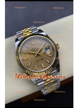 Rolex Datejust M126333 41MM ETA3235 72 Horas Energía Fluted Dial Jubilee Réplica Espejo 1:1 Oro Amarillo Acero 904L