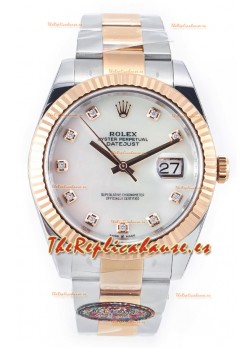 Rolex Datejust M126333 41MM ETA3235 72 Horas Energía Dial Perla Oyster Réplica Espejo 1:1 Oro Rosado Acero 904L