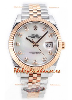 Rolex Datejust M126333 41MM ETA3235 72 Horas Energía Dial Perla Jubilee Réplica Espejo 1:1 Oro Rosado Acero 904L