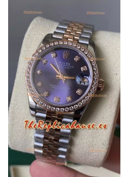 Rolex Datejust M278381RBR 31MM Réplica Suiza Oro Rosado de Dos Tonos - Dial Azul Calidad Espejo 1:1