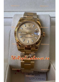 Rolex Datejust 278278 31MM Réplica Suiza en Acero 904L Caja Oro Amarillo con Marcadores Stick Calidad Espejo 1:1 
